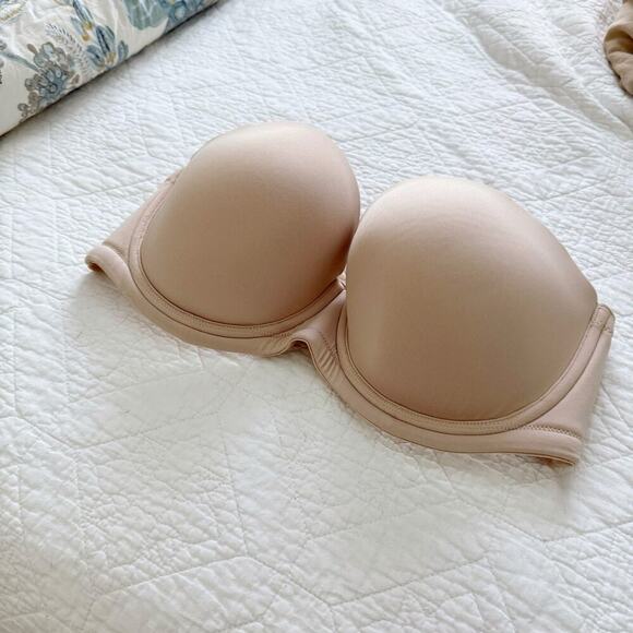 Wacoal 854119 Red Carpet Strapless Underwire Bra Size 38DD Sand EUC - Picture 7 of 10
